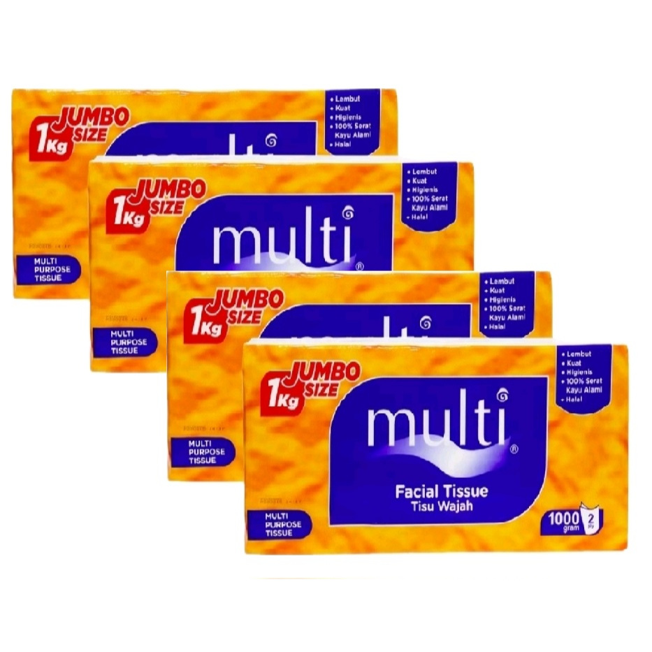 Jual ( PAKET 4 BOX ) MULTI 1000 gram - Tissue Facial jumbo size kiloan ...
