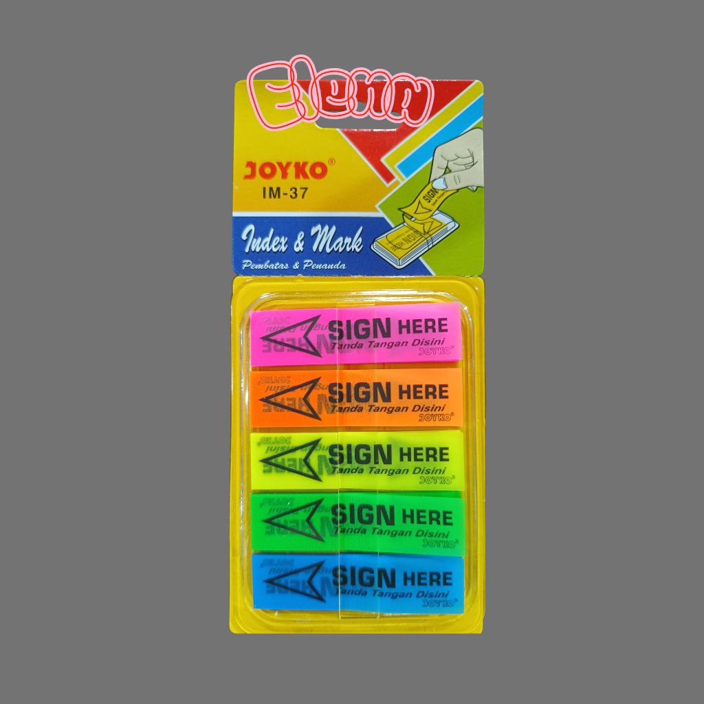 Jual sticky note sign here joyko IM37/sign here plastik/penanda ...