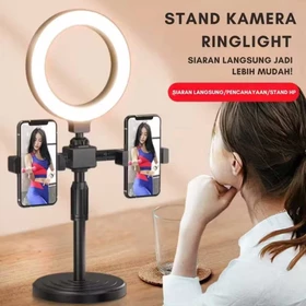 Ringlight Selfie 16cm Tripod 2 Holder Hp Lampu Selfie Ring Light Selfie Lampu Tik Tok Vlogger 3