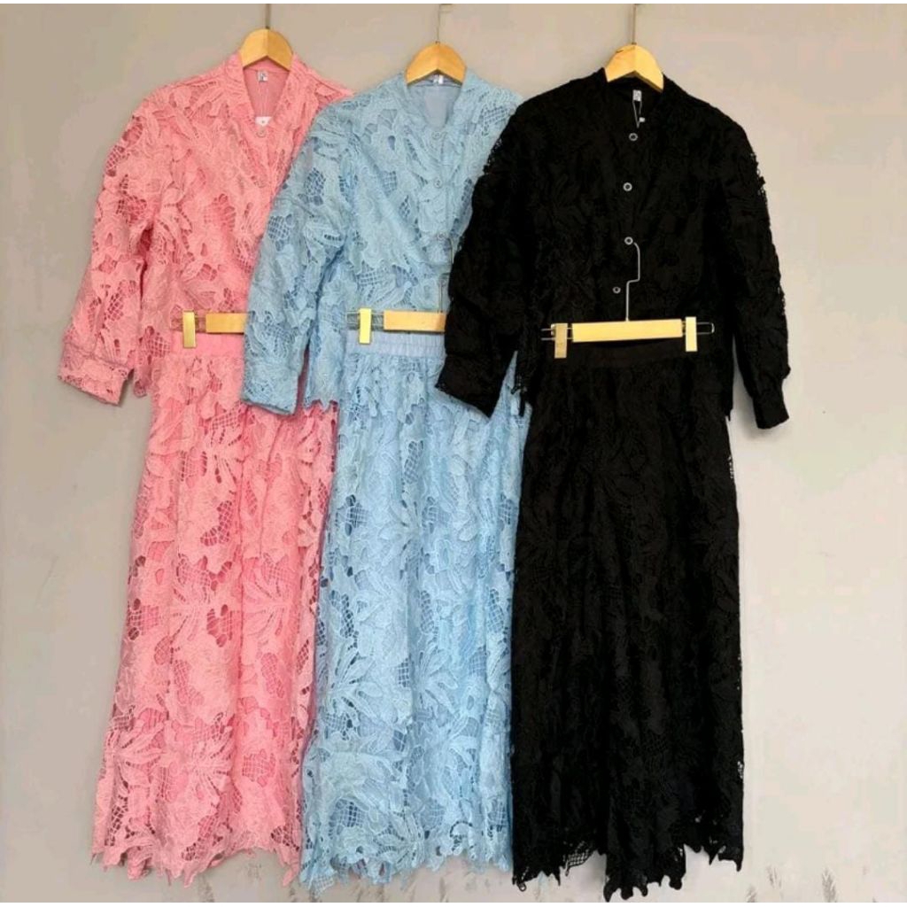 Jual One Set BKK Setelan Atasan Rok Katbol Renda / Brokat | Shopee ...