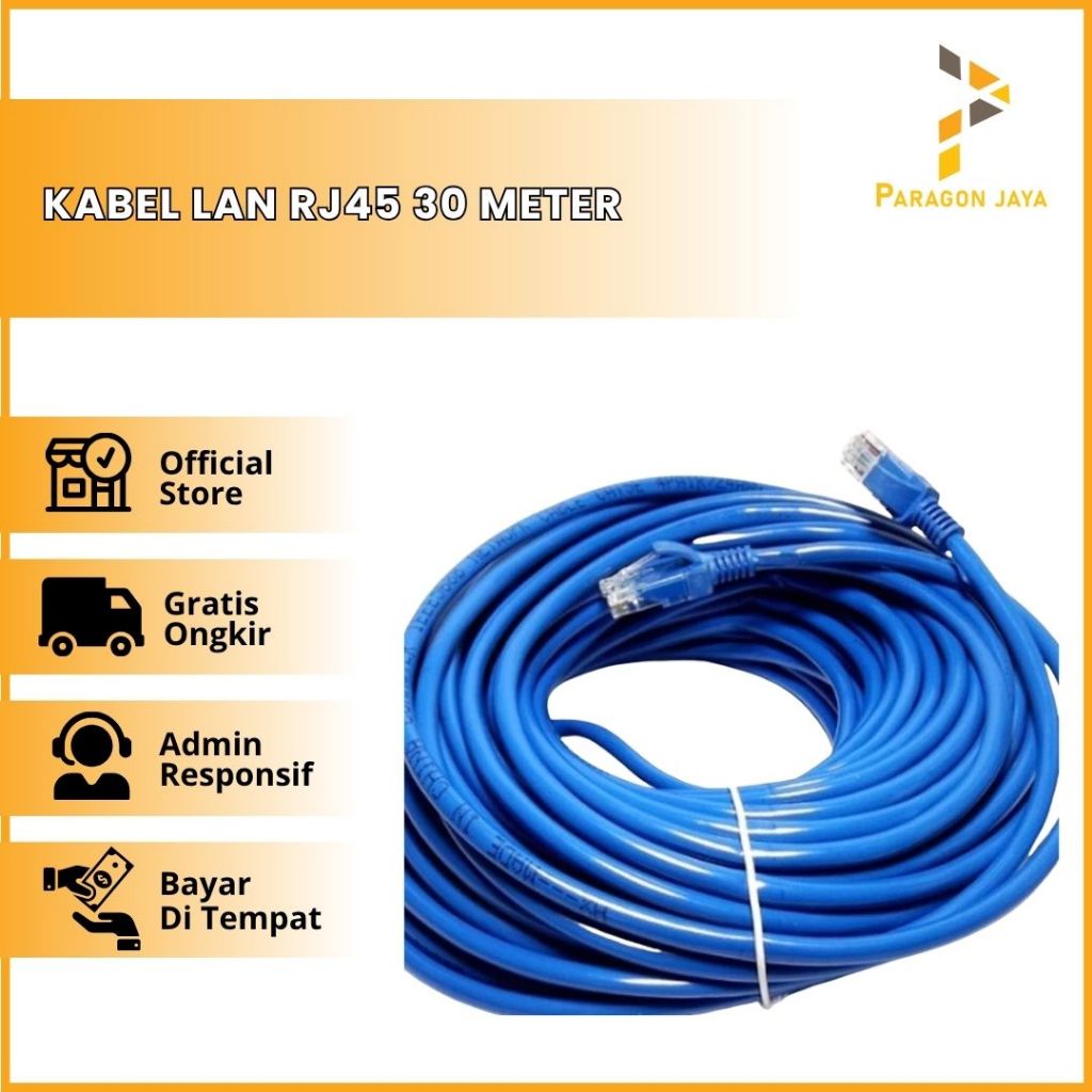 Jual Kabel LAN RJ45 30 Meter Cat6 RJ45 UTP Ethernet Internet | Shopee ...