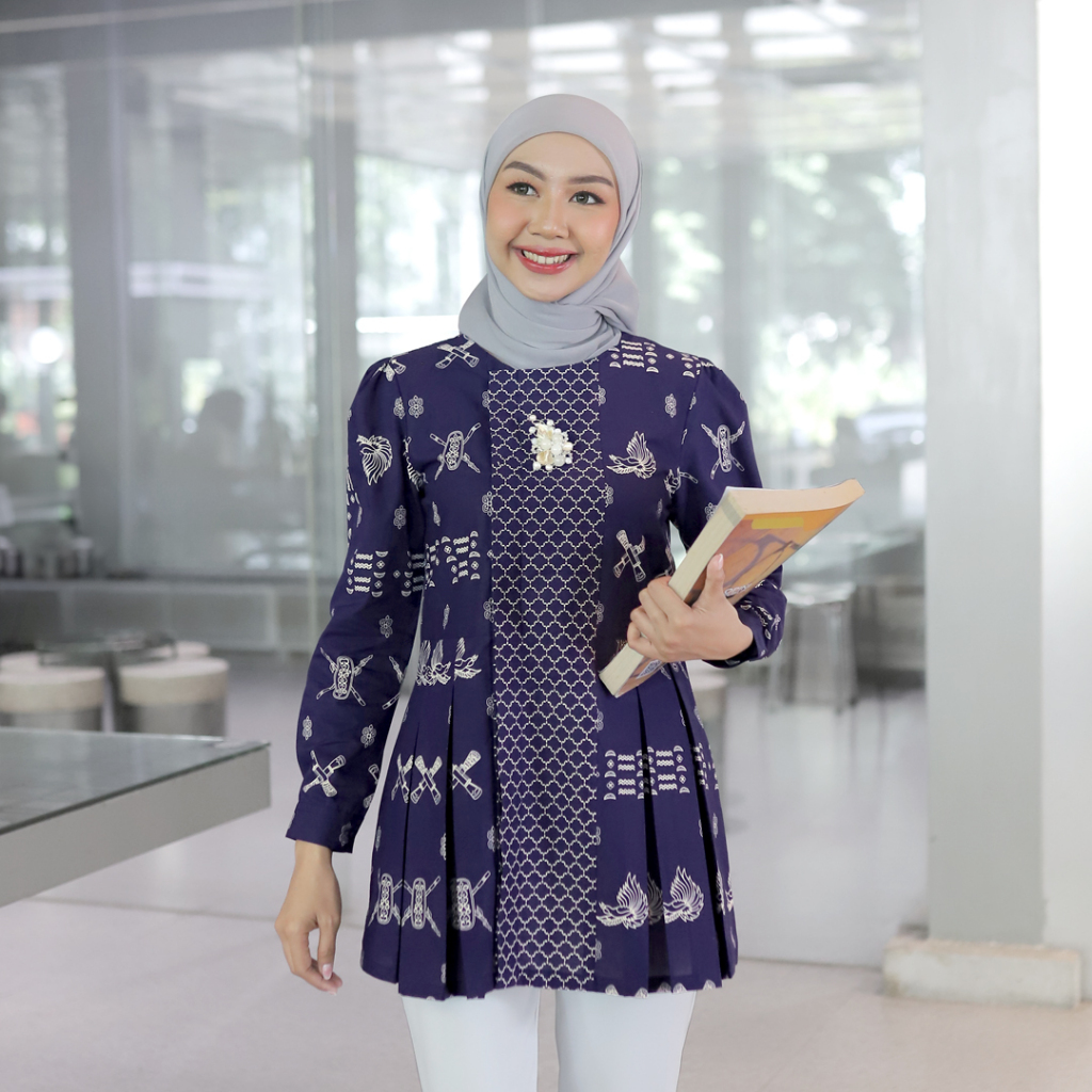 Jual JULIANI Tunik Batik Wanita Modern Batik Kerja Kantor Wanita ...