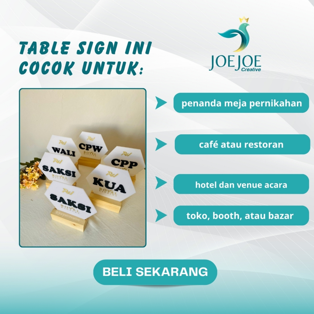 Jual Table Sign Wedding/Papan Tanda Meja Akrilik Custom /Harga Perpcs ...
