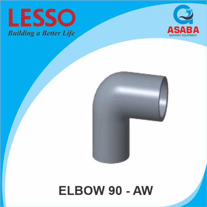 Jual SAMBUNGAN PIPA/ FITTING PIPA PVC 90 ELBOW (AW) UKURAN 4 GREY LESSO ...