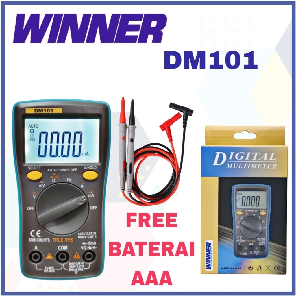 Jual Tester Digital - AVO meter - Multimeter Winner DM101 | Shopee ...