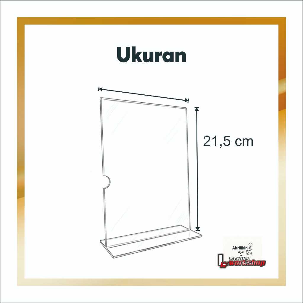 Jual display menu acrylic A5 / tempat menu akrilik A5 / display akrilik ...