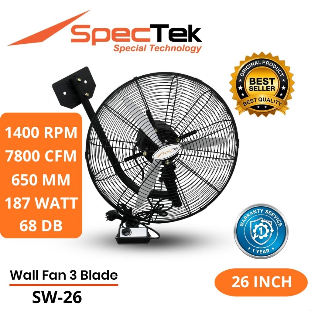 Jual Kipas Angin Dinding Industri SpecTek SW-26 26 Inch | Wall Fan 3 ...