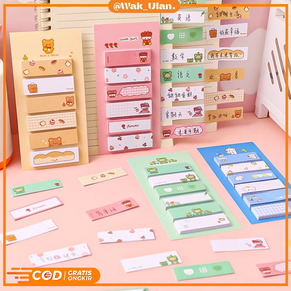 Jual Sticky Notes Motif Lucu 6 IN 1 Tempelan Kertas Catatan 120Lembar ...