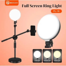 MIXIO PL16 Lampu Ring Light Konten Kreator Food Shooting Video Live Streaming Portable Lighting