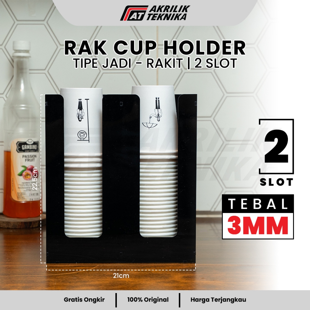 Jual Rak Paper Cup 2 Slot / Dispenser Organizer Cafe / Rak Kopi Akrilik ...