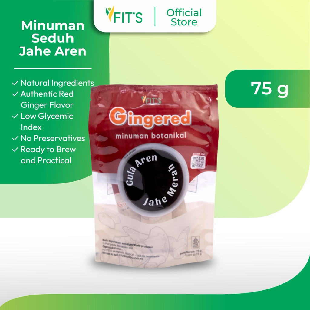 Jual FITS Gingered Gula Aren Powder 75 gram - Minuman Serbuk Jahe Merah ...