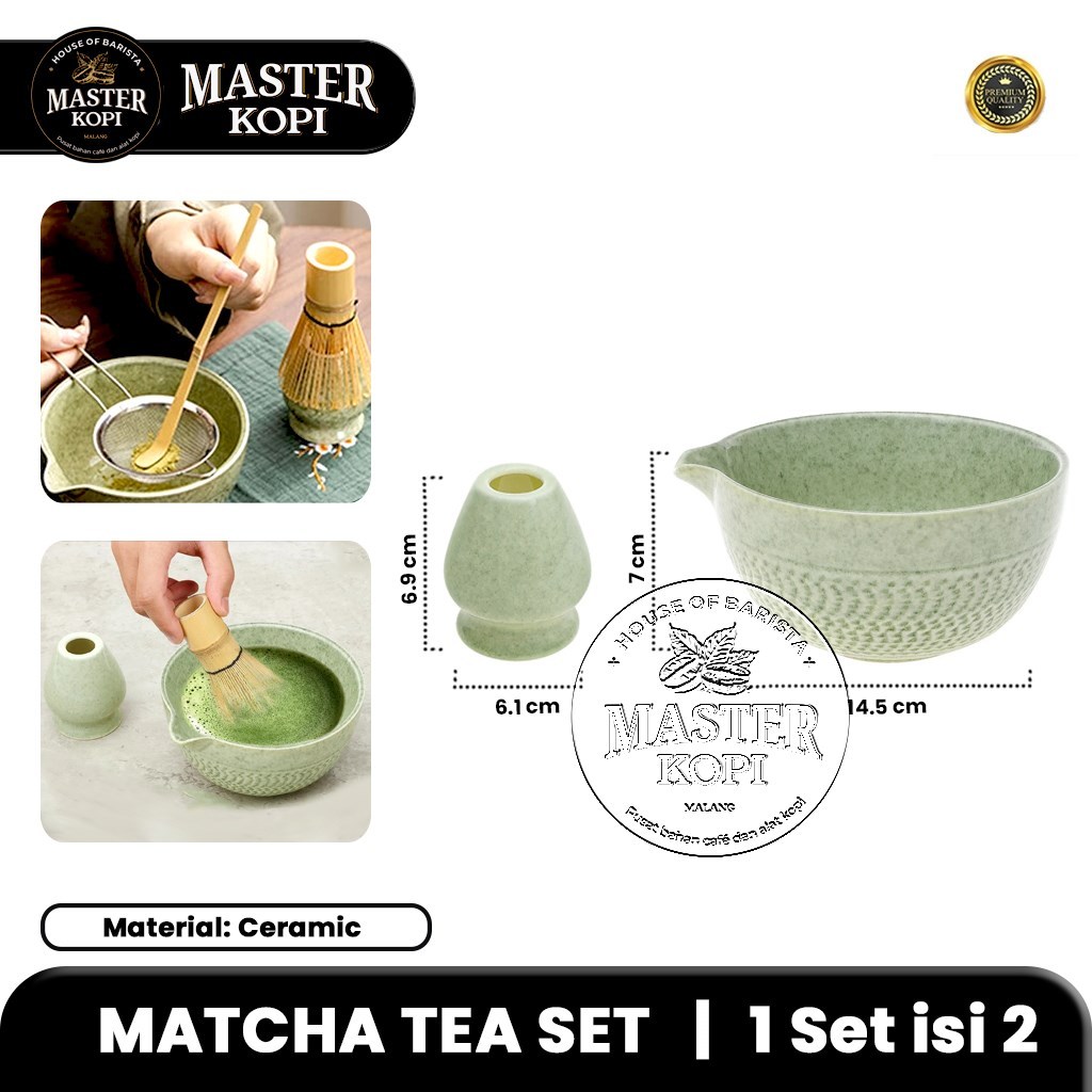 Jual Japanese Matcha Tools Set 2in1 Chawan Matcha Bowl Chasen Stand ...