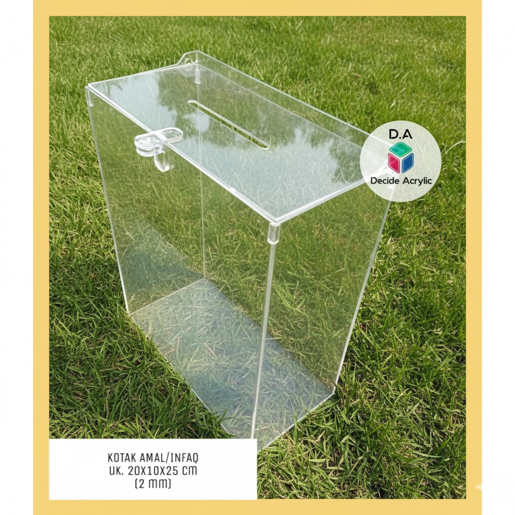 Jual Decide Acrylic Akrilik Kotak Amal Infaq Saran Donation Box Masjid ...