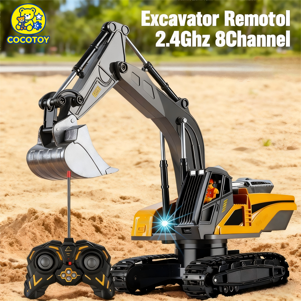 Jual COCOTOY Excavator Remote Control 8 Channel Alloy RC Beko Eskavator ...