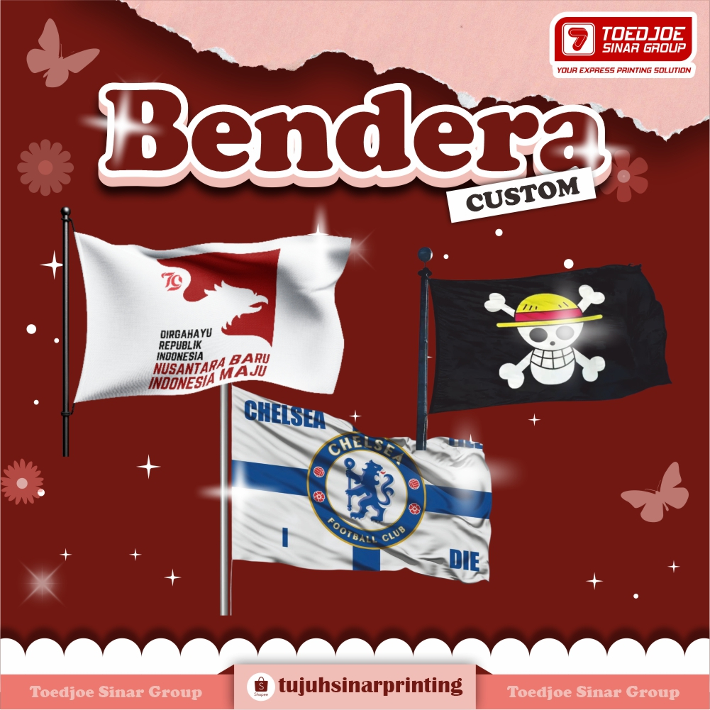 Jual [FREE DESIGN] CETAK BENDERA KAIN CUSTOM DESAIN KOMUNITAS, SEKOLAH ...