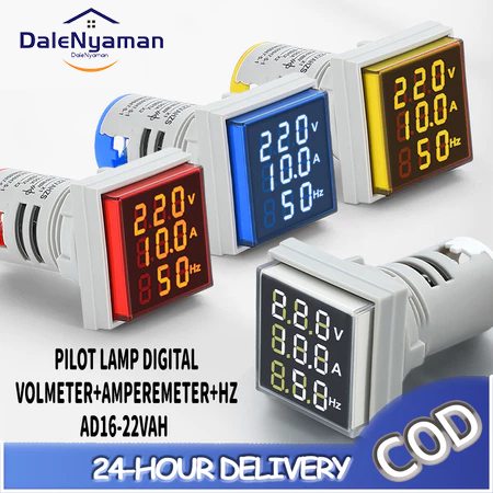 Jual Pilot Lamp/Pilot Lamp Digital Volmeter+Amperemeter+HZ AD16-22VAH ...