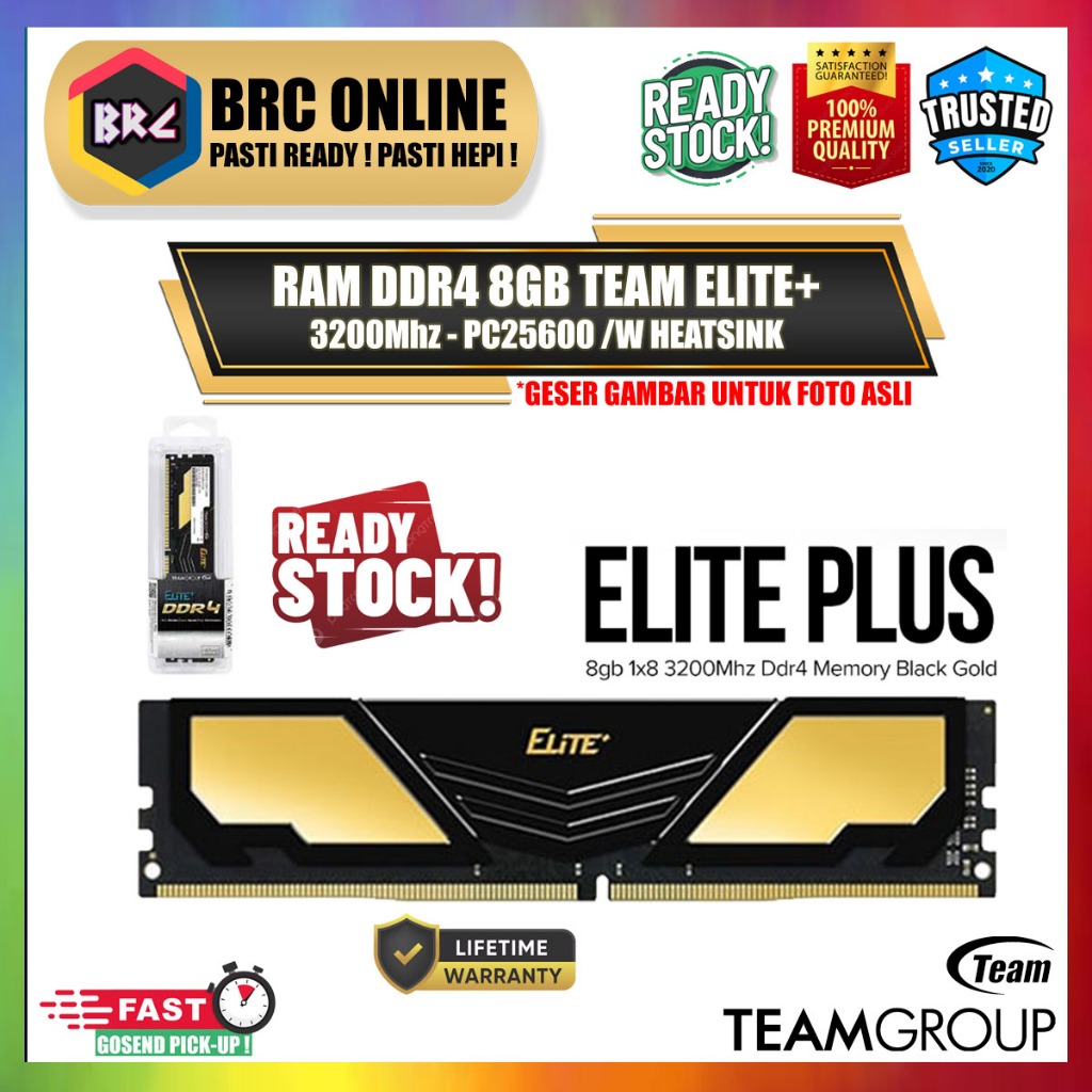 Jual RAM PC TEAM ELITE+ DDR4 8GB PC25600 3200MHZ LONGDIMM MEMORY ...