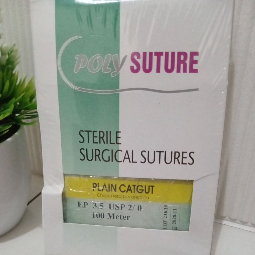 Jual Polysuture Steril Catgut Plain 2-0/Poly Suture Catgut Plain 2-0 ...