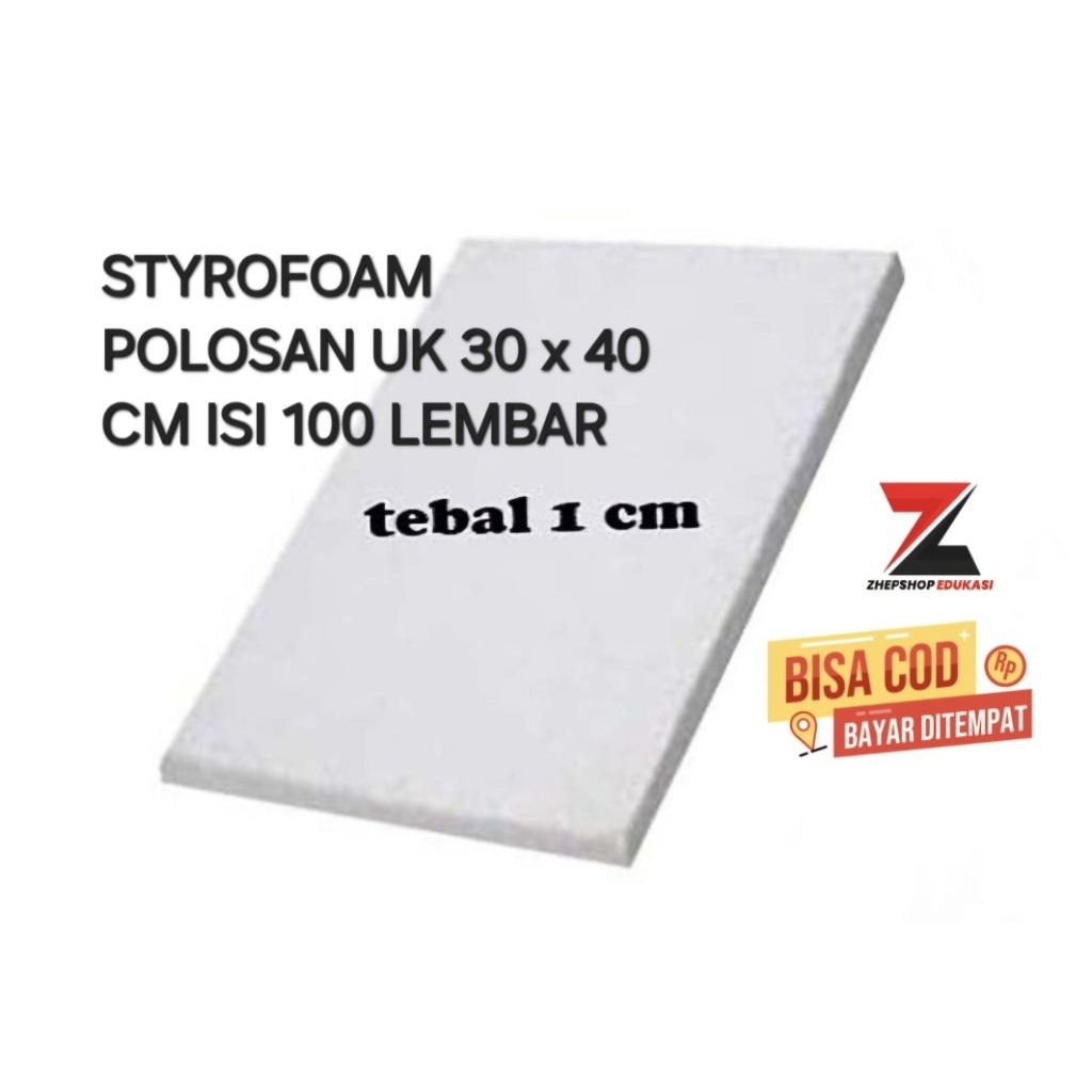 Jual Styrofoam polosan isi 100 lembar tebal 1 cm uk 30 x 40 cm | Shopee ...