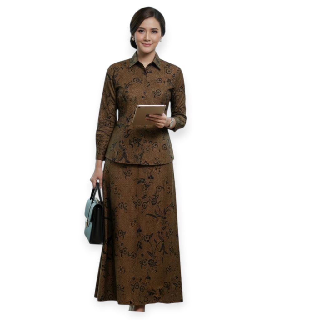 Jual Setelan batik sogan rok & blus atasan bawahan wanita baju kerja ...