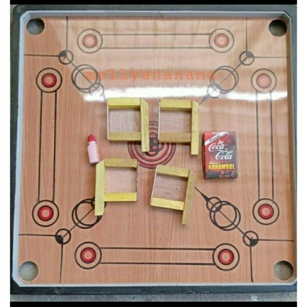 Jual meja karambol 100cm x 100cm 1 set dengan biji + crystal / papan ...