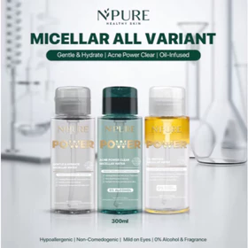 Npure Micellar Oil Infused Hydrate Acne Power Clear Micellar Water 300ml Untuk Semua Jenis Kulit