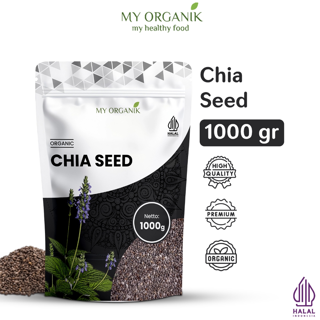 Jual My Organik Chia Seed Organic untuk Diet Black Chia Seed Organik ...