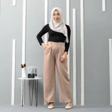 ARLINSHA Celana Kulot Wanita Loose Pants Trousers Celana Kerja Anti Kusut Cocok Untuk Semua