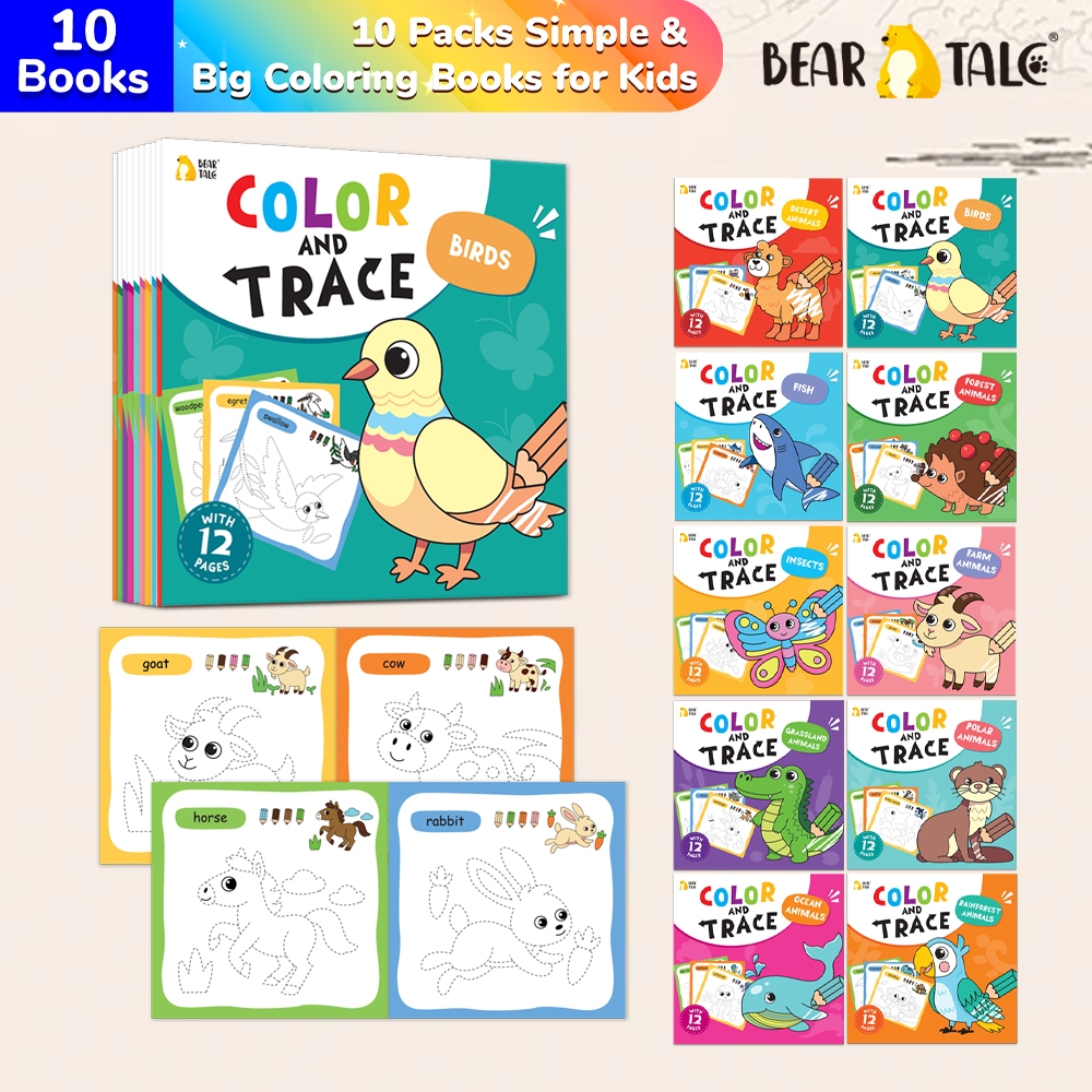 Jual BEAR TALE Kids Coloring Book 10PCS / Buku Gambar Lukisan Anak-Anak ...