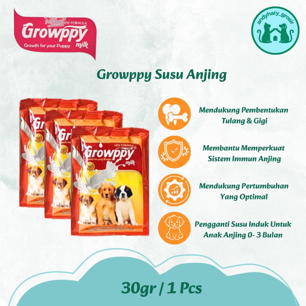 Jual Growppy 30 gr Dog Milk Growpy 30gr Susu Anjing Per Sachet | Shopee ...