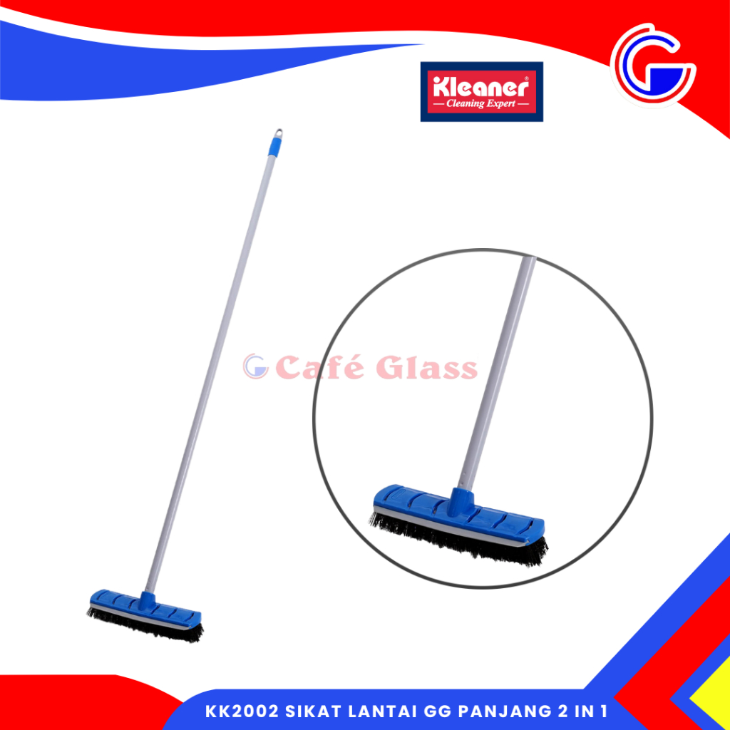 Sikat Lantai Gagang Panjang 2In1 - Sikat Dan Wiper Dorong Air - Kk2002 Sikat Serbaguna Kleaner