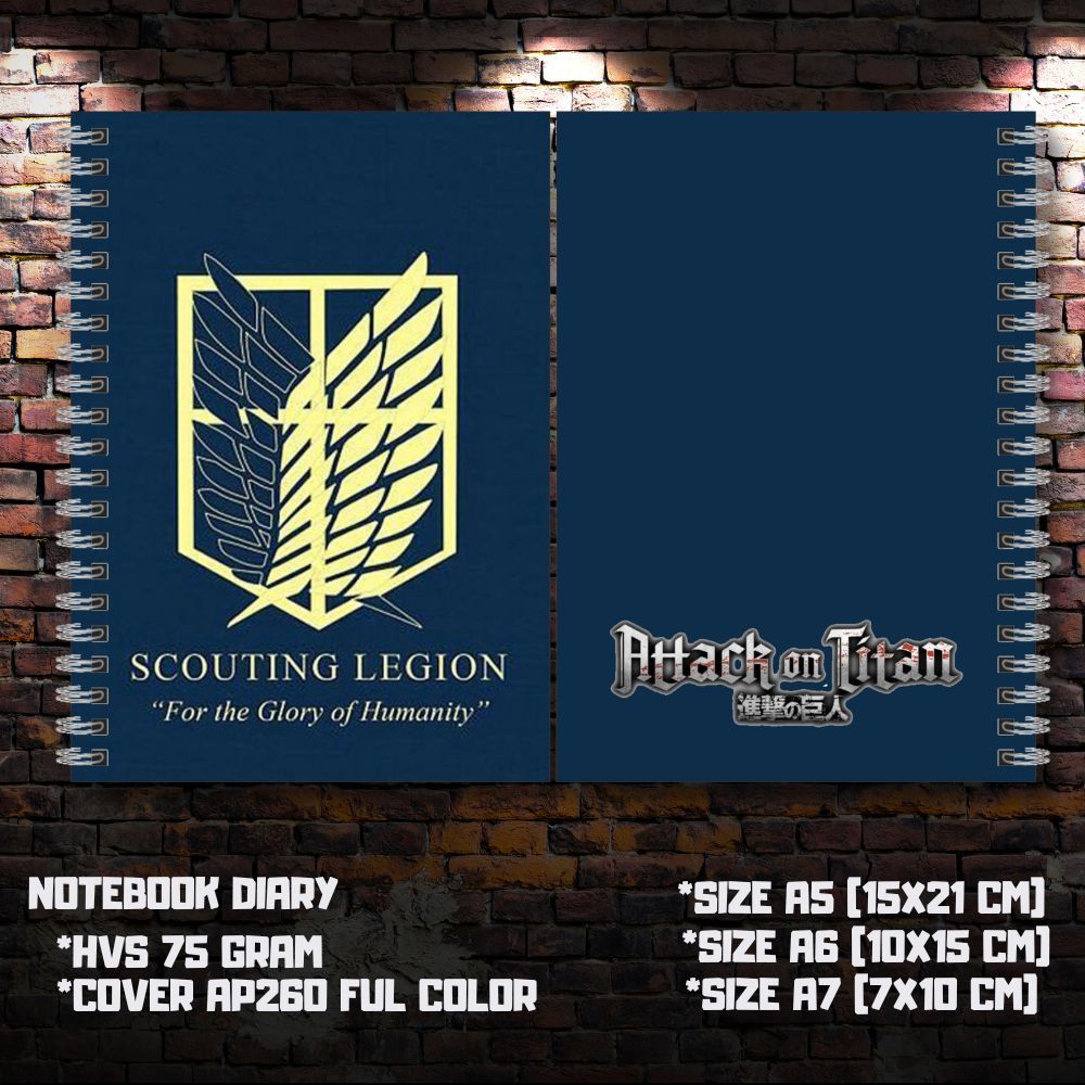 Jual NOTEBOOK / BUKU CATATAN / NOTEBOOK ATTACK ON TITAN/ AOT NOTEBOOK ...