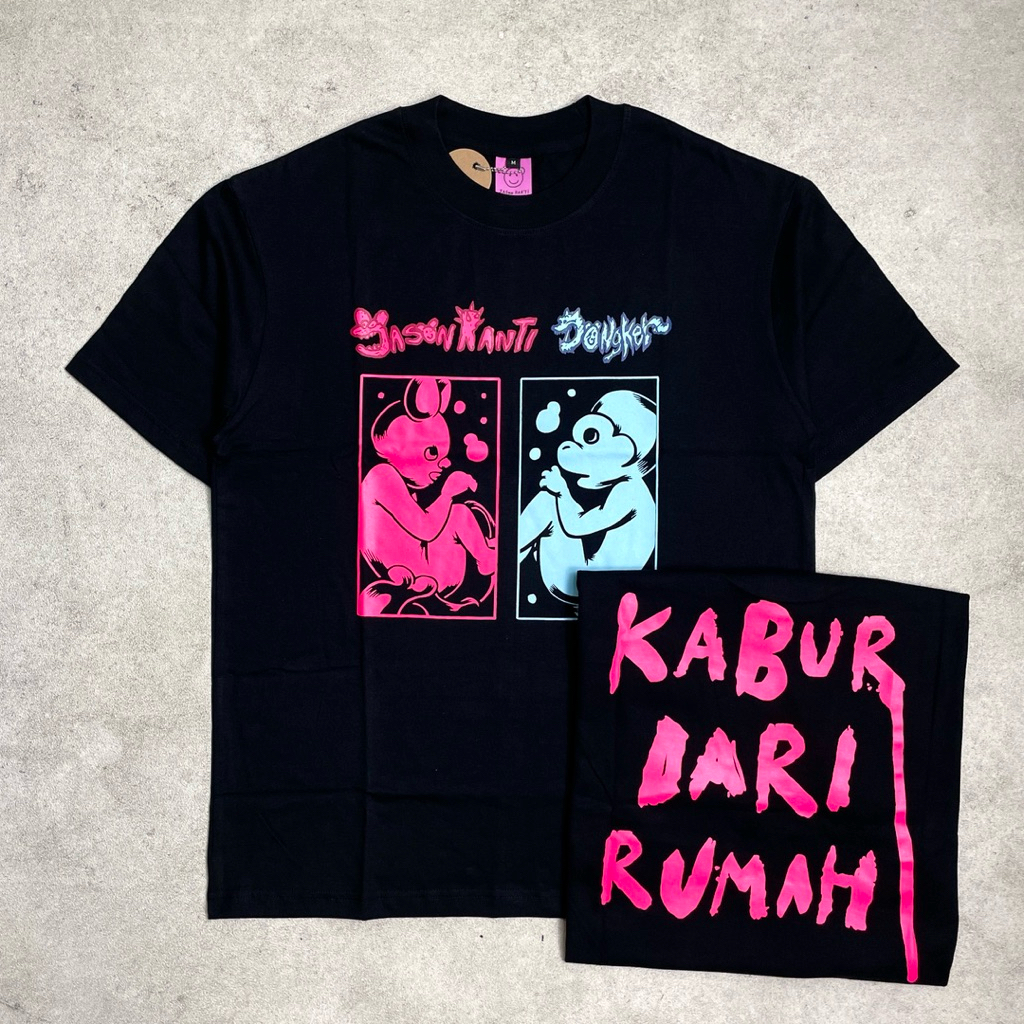 Jual Jason Ranti x Dongker - Kabur Dari Rumah | Tshirt Black Original ...