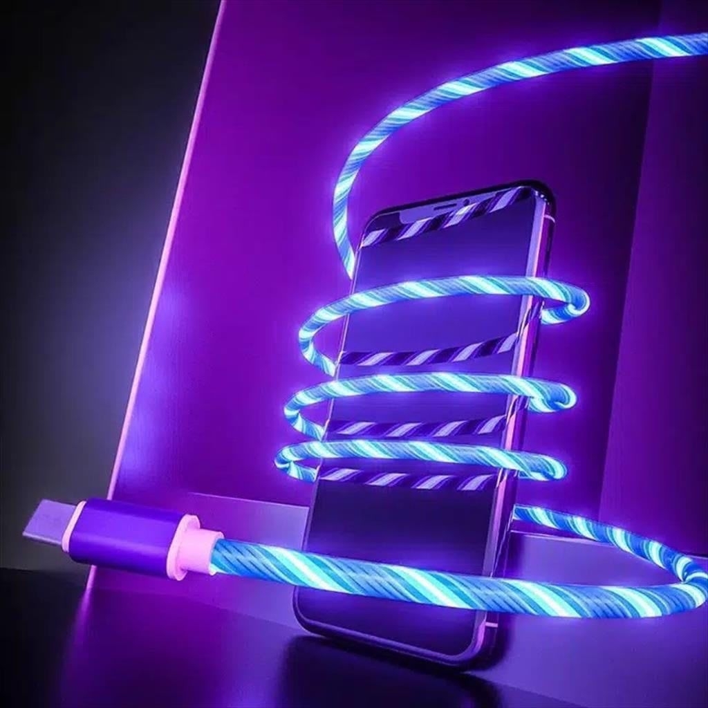 Jual KABEL DATA NYALA LAMPU STRIP LED TYPE C FAST CHARGING 2.4A CHARGER ...