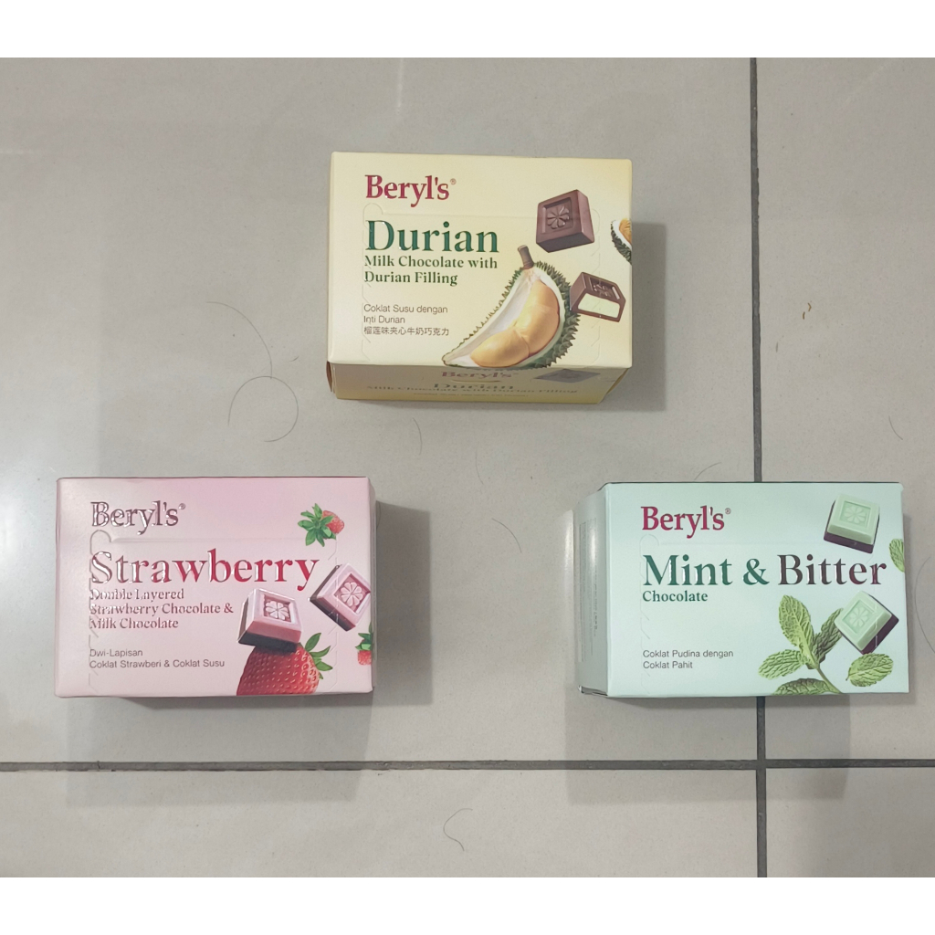 Jual Beryl's Chocolate Varian Rasa Unik | Strawberry, Matcha, Durian ...