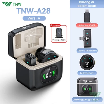 TNW A30 Wireless Clip On Mic Microphone Dual Mikrofon Wireless Mikrofon Hp Lavalier Microphone
