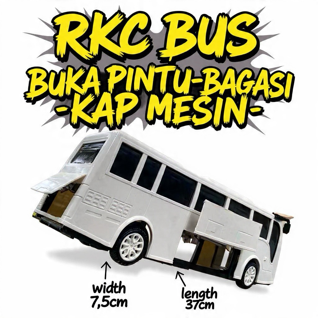 Jual Miniatur bis plastik RKC Polos Modifikasi Buka Bagasi Pintu Kap ...