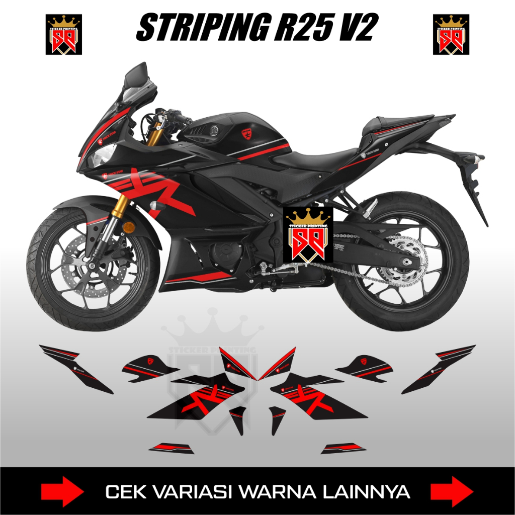 Jual STRIPING YAMAHA R25 V2 YZFV2/DECAL STICKER R25 V2 | Shopee Indonesia