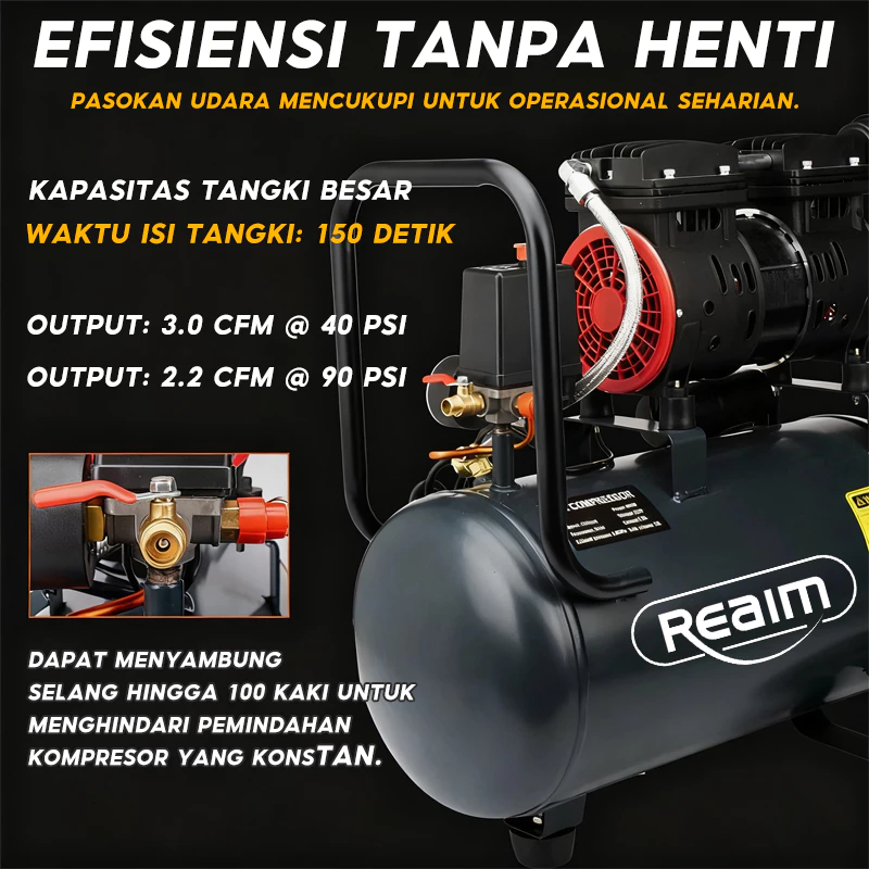 Jual REAIM Oilless Air Compressor 10L/36L Silent Kompresor Angin Mini ...