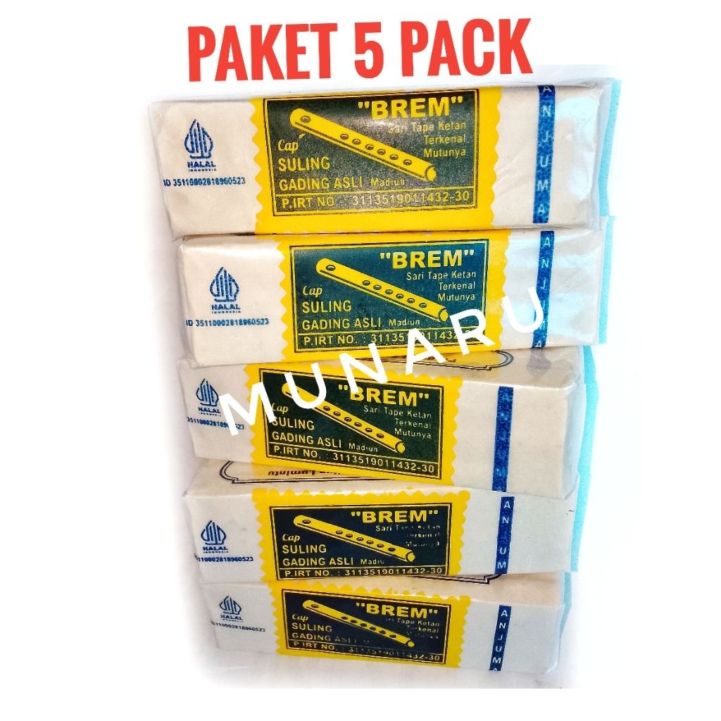 Jual 5 Pack Brem Madiun Tradisional Rasa Original Manis Suling Gading ...
