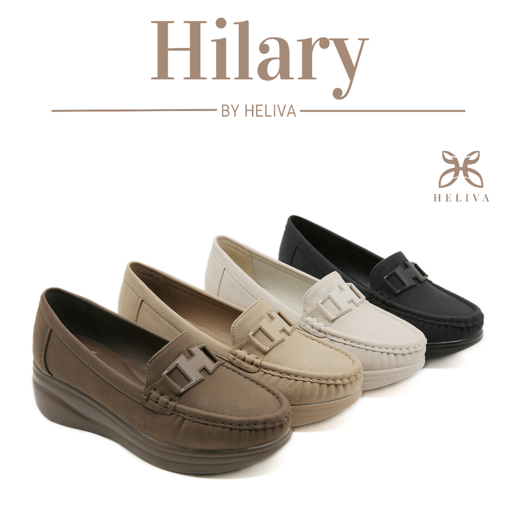 HELIVA HILARY Loafers Wedges Wanita 6cm Aksen H Premium &…