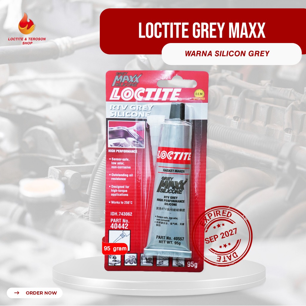 Jual LEM SILIKON RTV TAHAN PANAS TINGGI LOCTITE GREY MAXX 95 GRAM ...