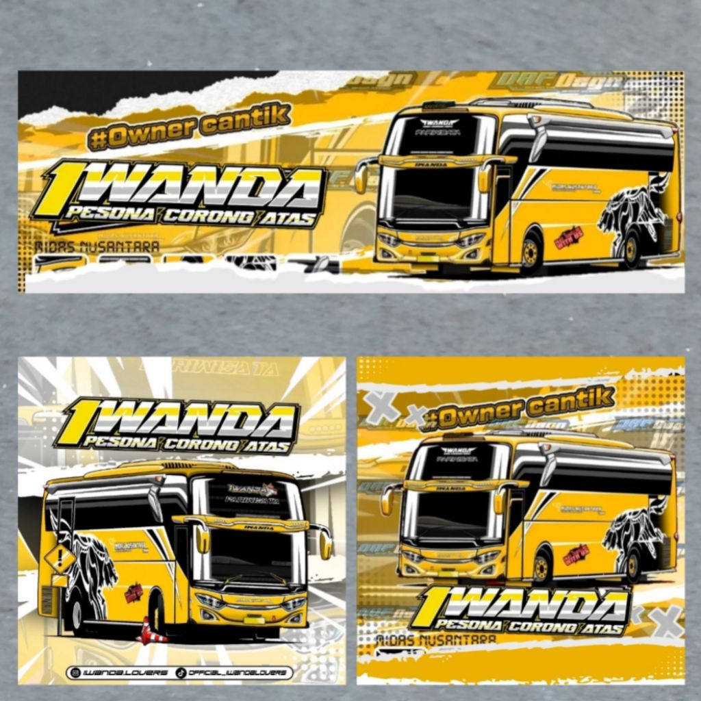 Jual ISI 3 Stiker Bus IWANDA Midas Nusantara Stiker bis bus Midas ...