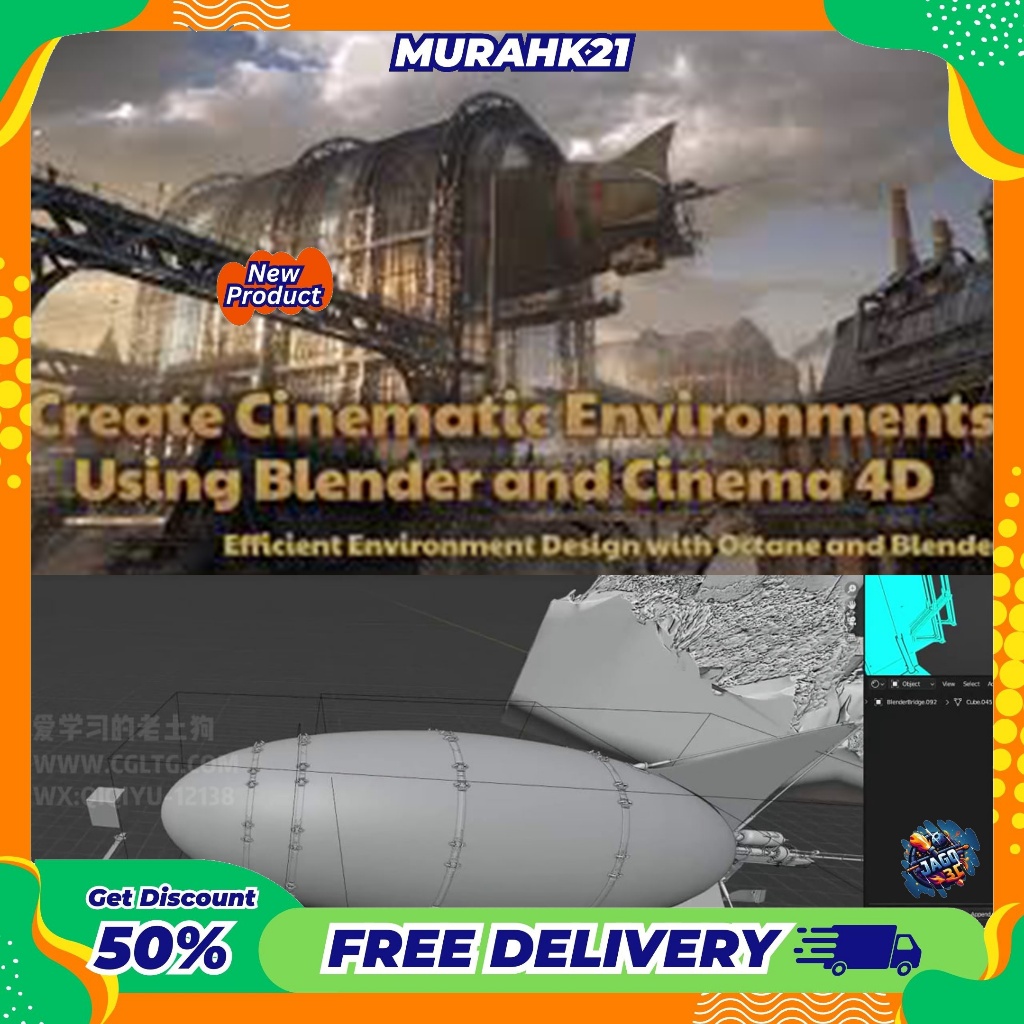 Jual Blender 3D Tutorial Cinematic Environment Design With Blender 