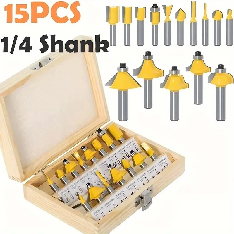 Jual Mata Router Bit Trimmer Kayu Set 15 Pcs / 12 Pcs YUKIDO / Mata ...