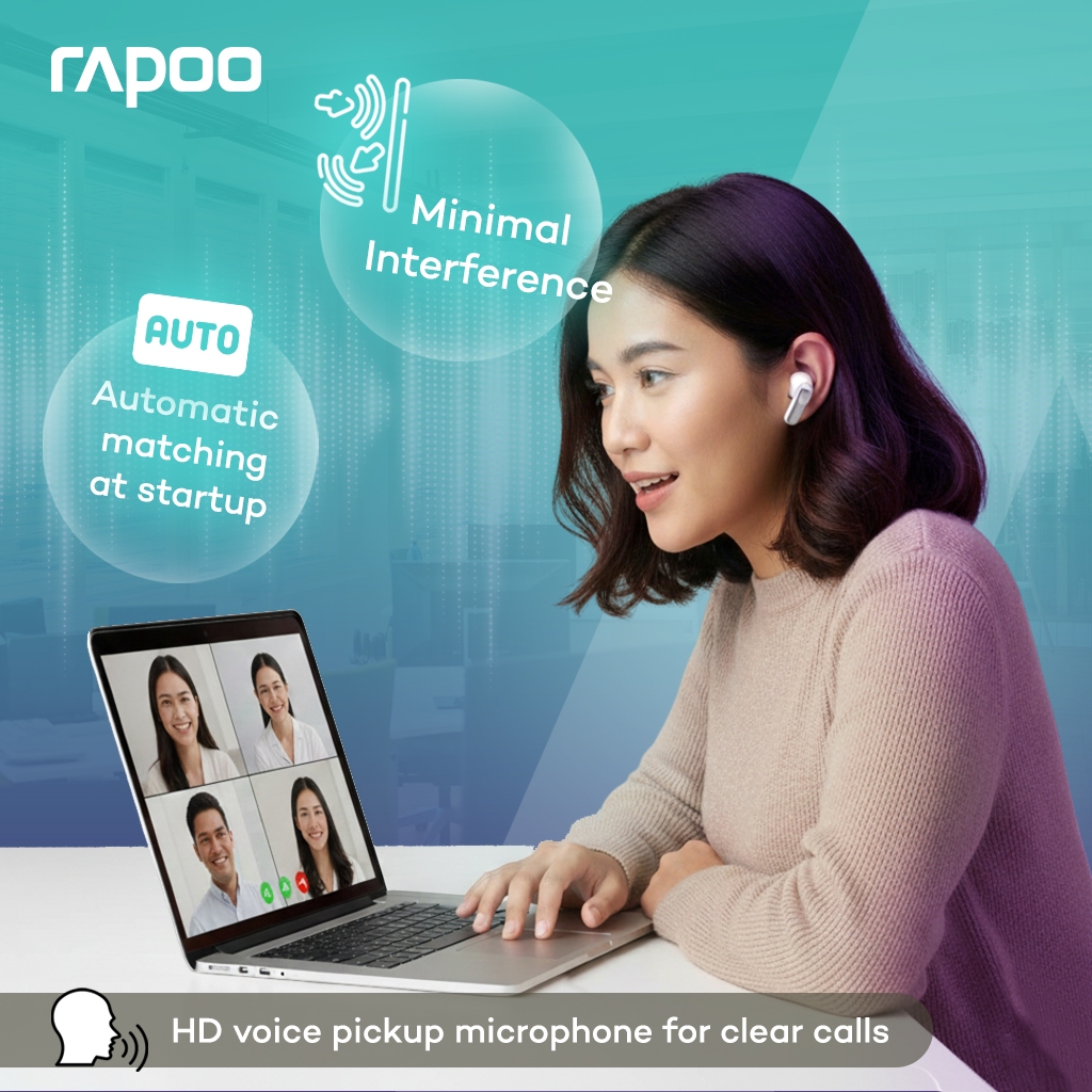 Jual Rapoo TWS T100 Headset Bluetooth Gold True Wireless Bluetooth 5.4 ...