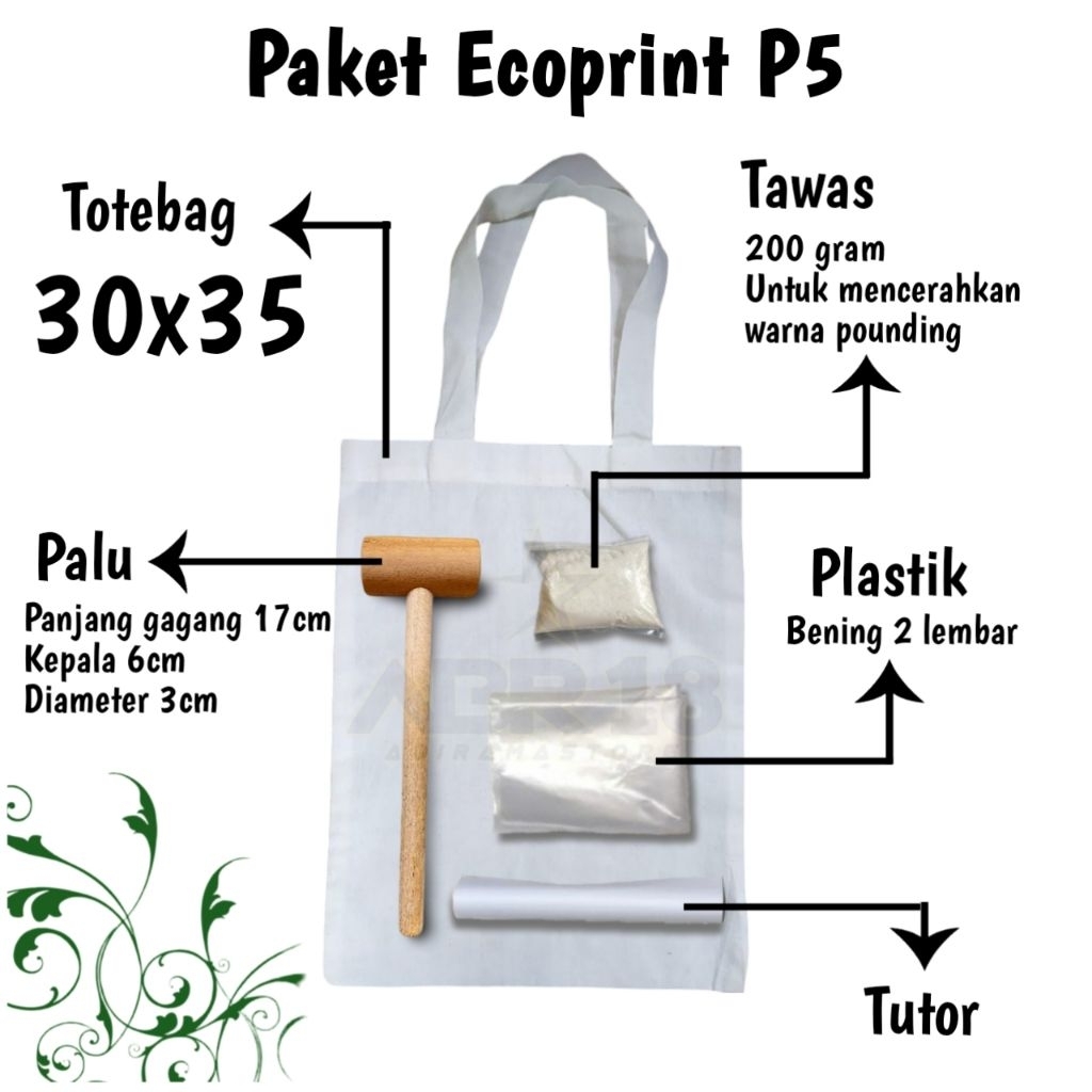 PAKET ECOPRINT TOTE BAG PRAKARYA P5 LENGKAP TUGAS SEKOLAH READY STOCK