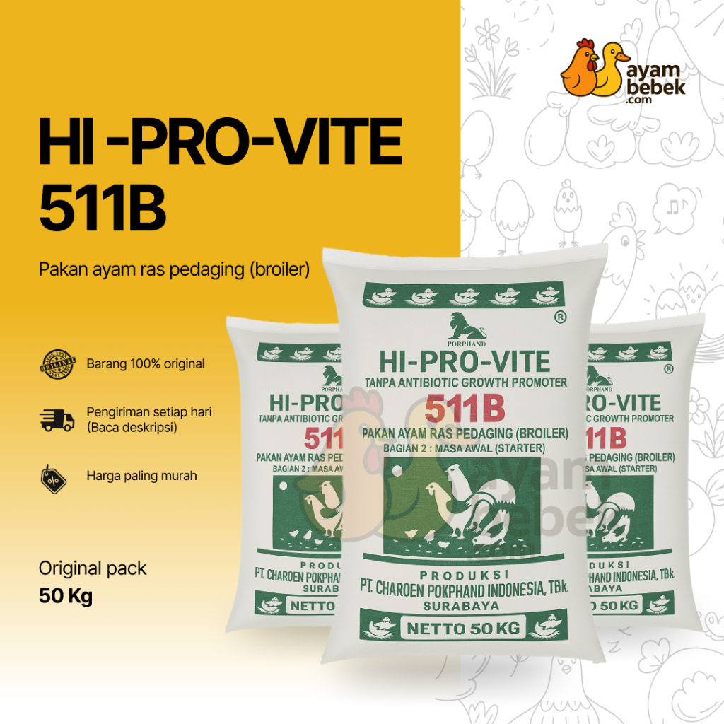 Jual HI-PRO-VITE 511B | Pakan Ayam Pedaging Bagian 2: Masa Awal ...