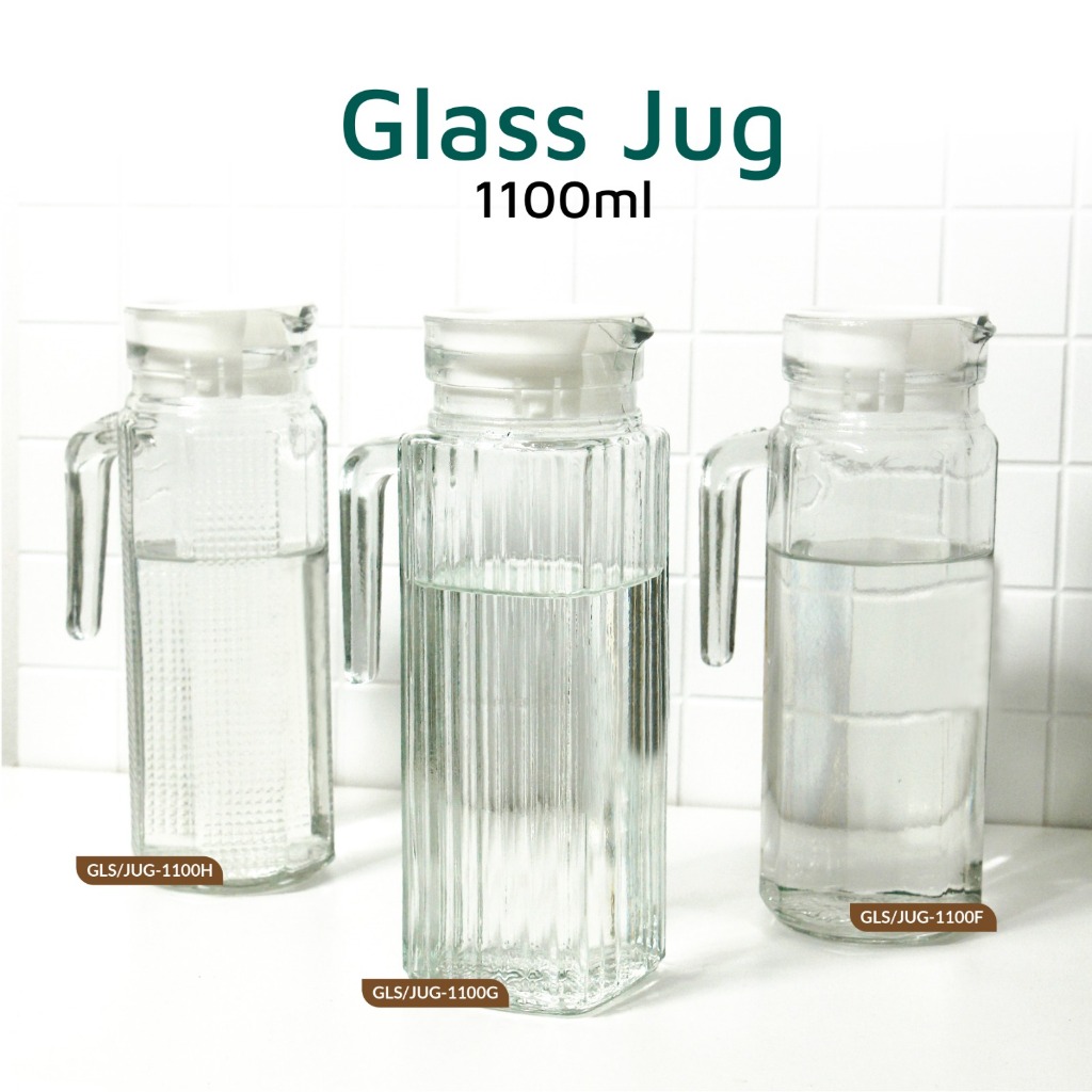 Jual Teko Kaca Wadah Minuman Glass Jug 1100 ml Pitcher Kaca | Shopee ...