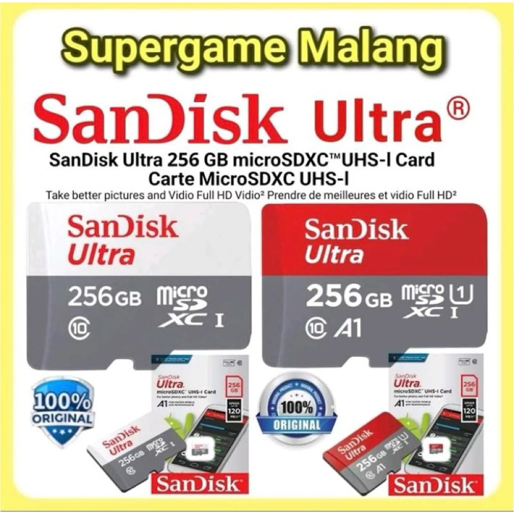 Jual Micro SD Memory Card 256 GB Giga Original Ori Sandisk | Shopee ...